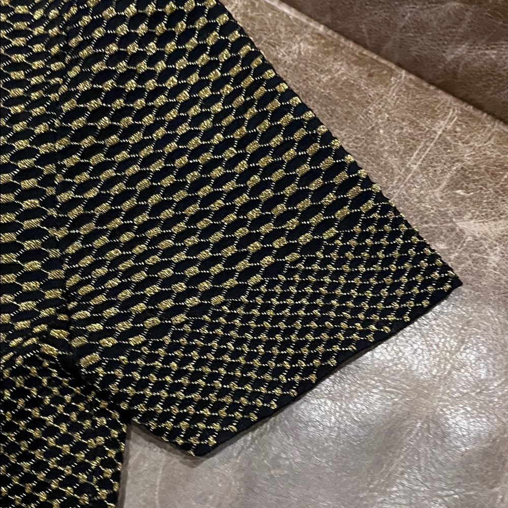 Torn by Ronny Kobo Black and Gold Peplum Blouse - Picture 9 of 11